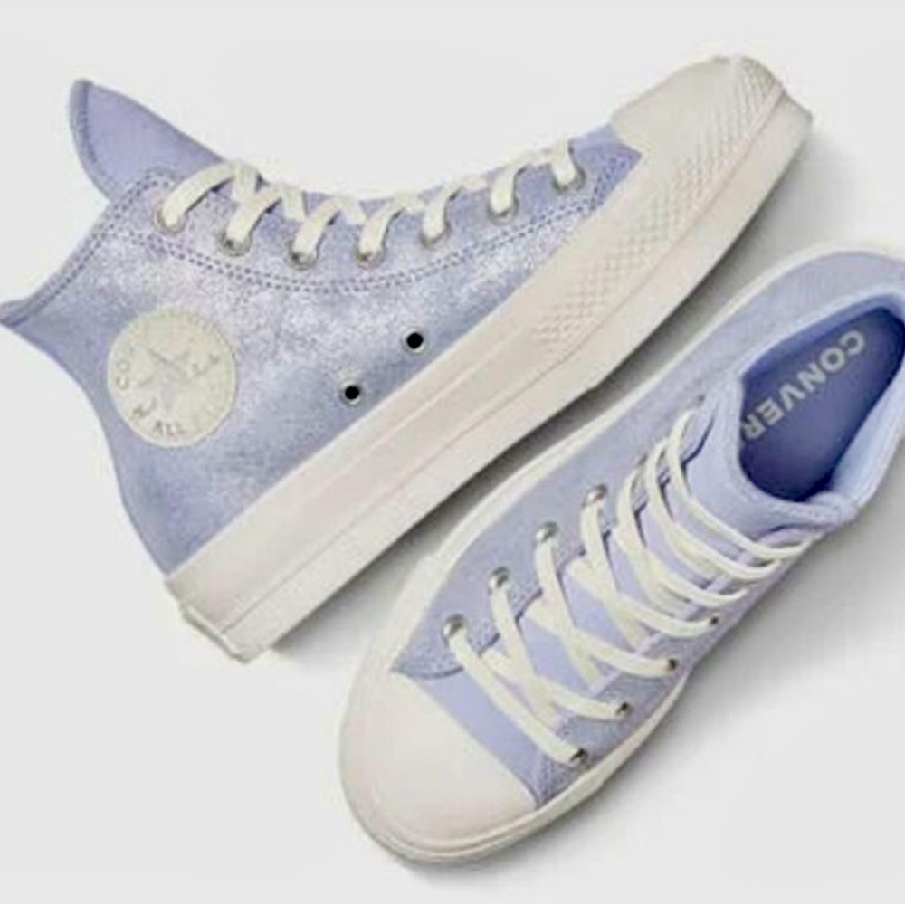 NWT Converse Chuck Taylor All Star Lift Platform Suede Shimmer Sneakers Size 6.5